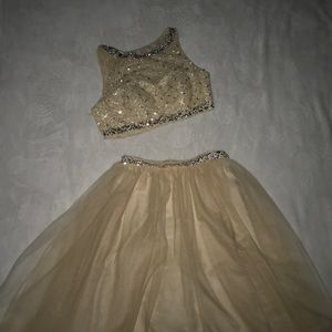 Prom/Wedding Attire. Two-piece Champagne dress.
